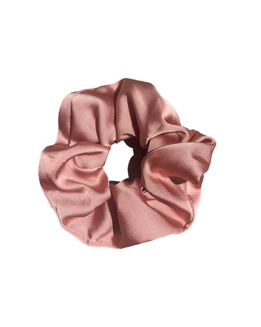 Rose Pink Thick Silky Scrunchie