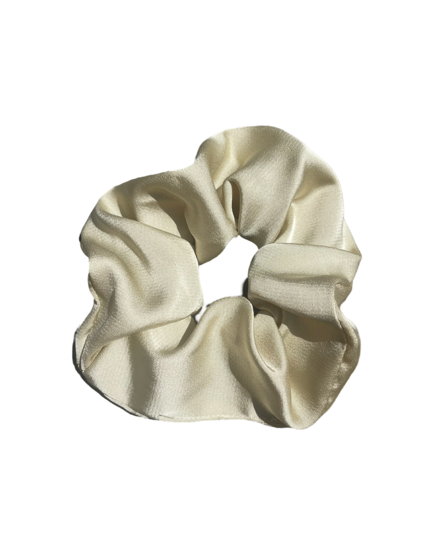 Cream Thick Silky Scrunchie