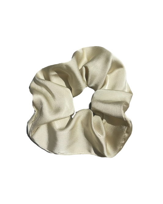 Cream Thick Silky Scrunchie